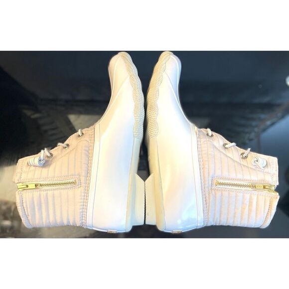 New Sperry Top Sider Saltwater  Ivory Chevron Quilted Shaft Nylon Duck Boots 10 - Picture 8 of 11